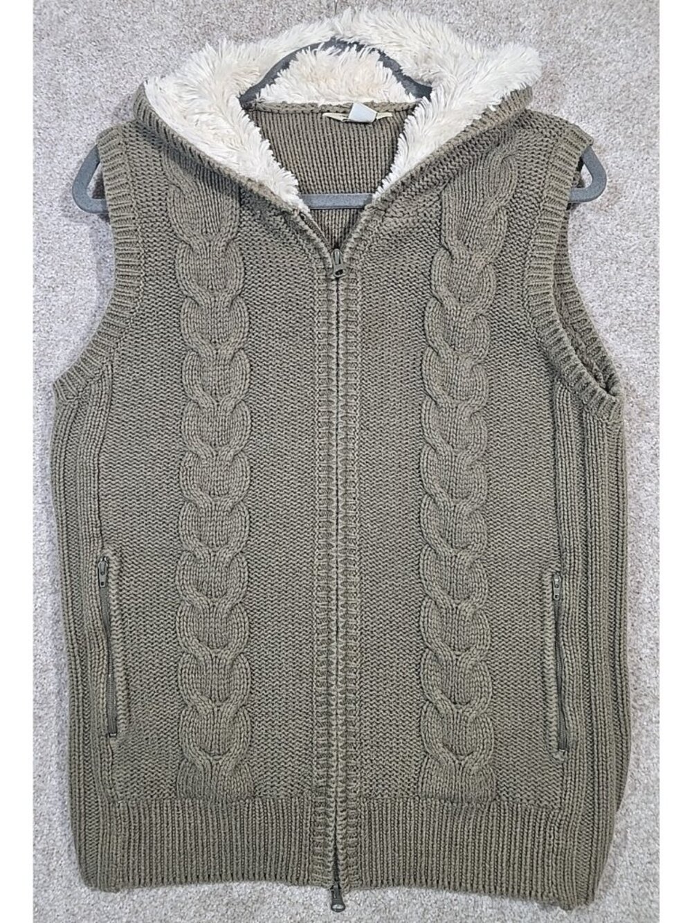 Gander Mountain Sweater Vest Hooded Full Zip Western Outdoor Ski Lodge Women's L